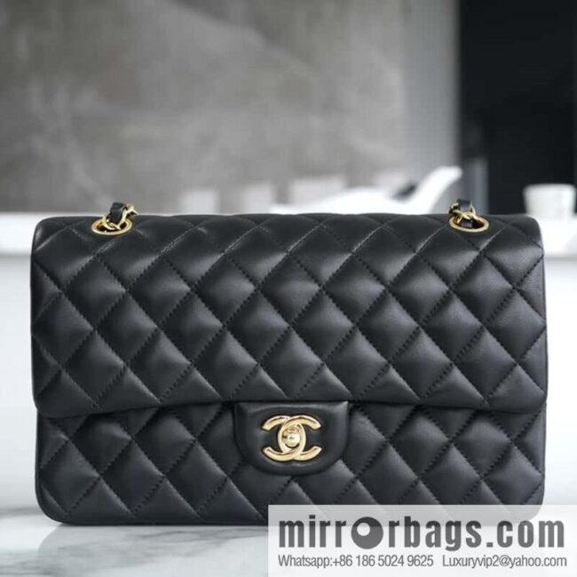 wsxc1708612145452_0-800x800fvd4hv0smqv9919_20250716002335.jpg CHANEL 𝗖𝗙 𝗖𝗹𝗮𝘀𝘀𝗶𝗰 𝗙𝗹𝗮𝗽 medium classic mouth cover bag, black sheep gold ⚜️ genuine leather A01112
