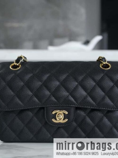 wsxc1708612460618_0-800x800dbmsyaltn2p9883_20250716002320.jpg CHANEL \"Classic Flap\" classic mouth cover bag, black cow gold, small 〰️ A01113