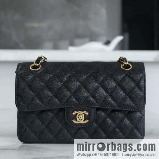 wsxc1708612460618_0-800x800dbmsyaltn2p9883_20250716002320.jpg CHANEL \"Classic Flap\" classic mouth cover bag, black cow gold, small 〰️ A01113