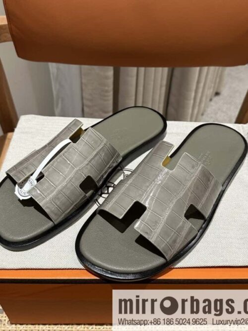 wsxc1708966672362_1-800x800nfppdxds5l0122450_20250702165451.jpg Hermès crocodile leather H family male god slippers