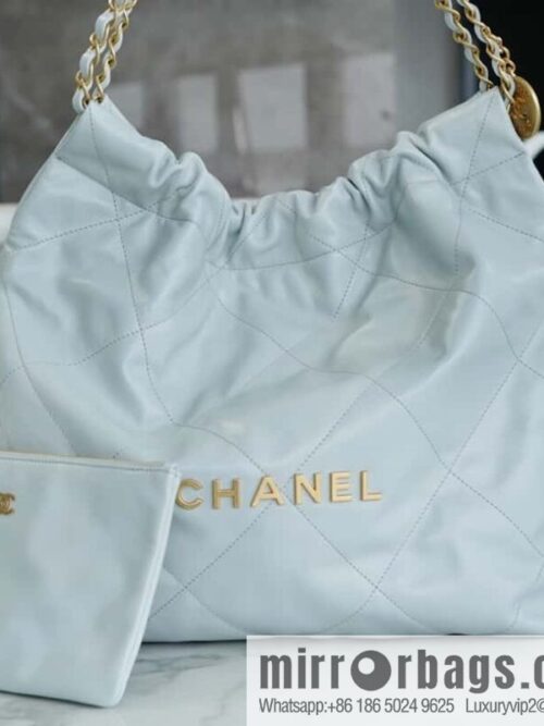 wsxc1709566628997_0-800x800kpvef43qjem8932_20250716001456.jpg CHANEL 23C 22 handbag, genuine tail leather, haze blue, medium AS3261.