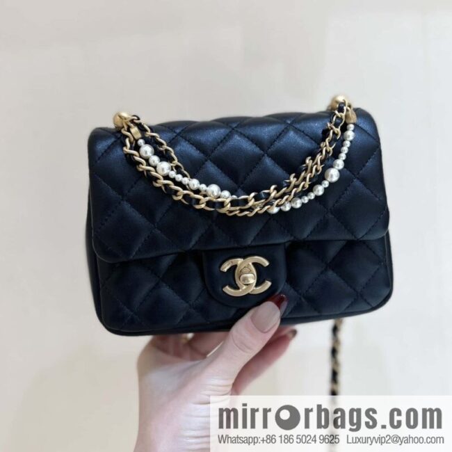 wsxc1709667947322_0-800x8002f5lrtfycbk8749_20250716001324.jpg CHANEL 24P Spring and Summer Preview Series Limited Edition Pearl Square Fatty AS4385 black