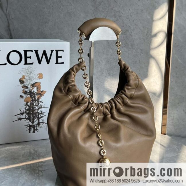 LOEWE Squeezed Underarm Bag 0701 Oak Brown 29.5CM