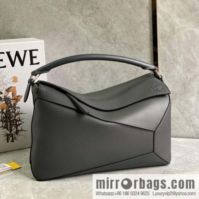 LOEWE latest model, premium gray Puzzle bag geometric bag 0532 large 36.5CM