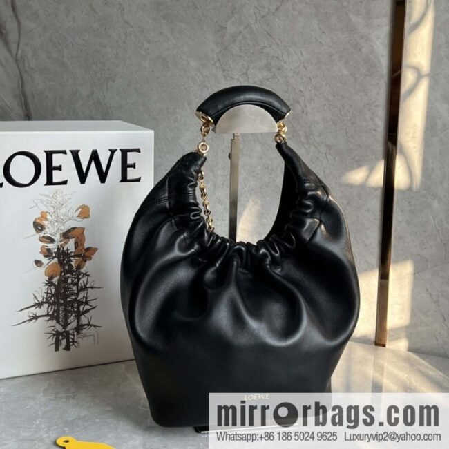 LOEWE Squeezed Underarm Bag 0701 black 29.5CM