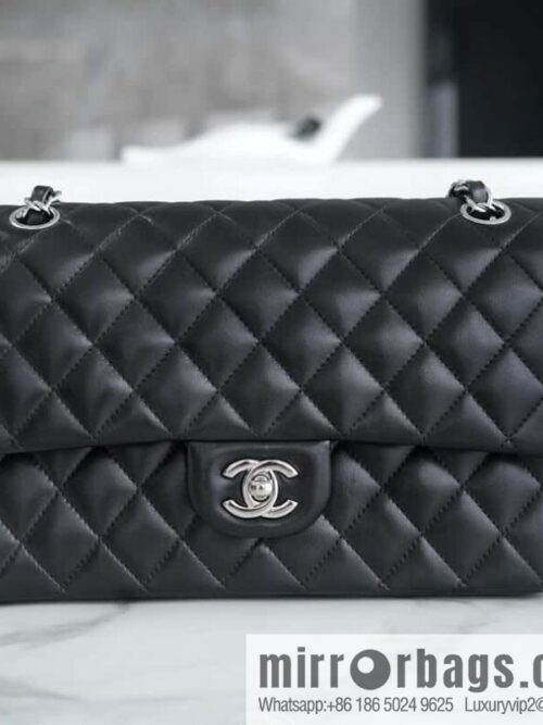 wsxc1710782804797_0-800x800xhwa35h2eyh5775_20250715234651.jpg CHANEL \"Classic Flap\" Classic Mouth Bag, Black Sheep Silver 〰️ A01112