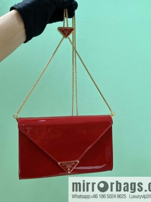 wsxc1711105377746_0-800x800hyzzdqjqgk25632_20250715234534.jpg PRADA 🎉 patent leather envelope bag 🎉 1Bp051 handbag, red