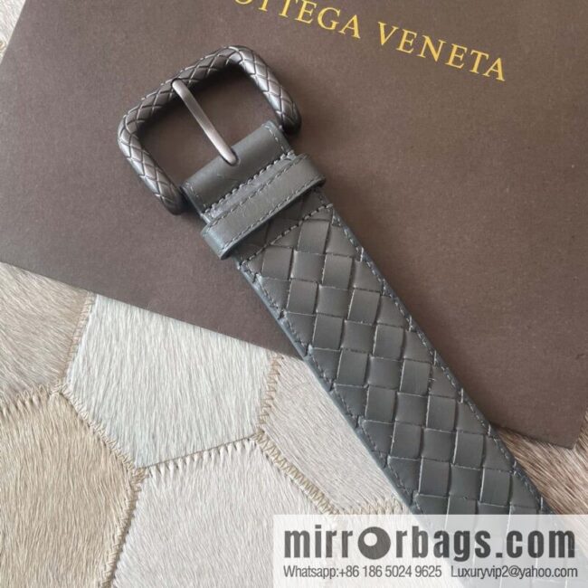 Bottega Veneta Butterfly Replica Luxury Handbag, Men\'s Hand-woven Cowhide Pattern Engraved Pin Buckle Belt 3.5cm