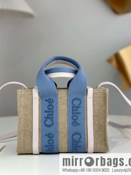 wsxc1712486222118_0-800x800zjtkuauii0x1884_20250715231015.jpg Chloe Woody Linen with Pitot Bag, Cream Powder/Blue Mini20CM