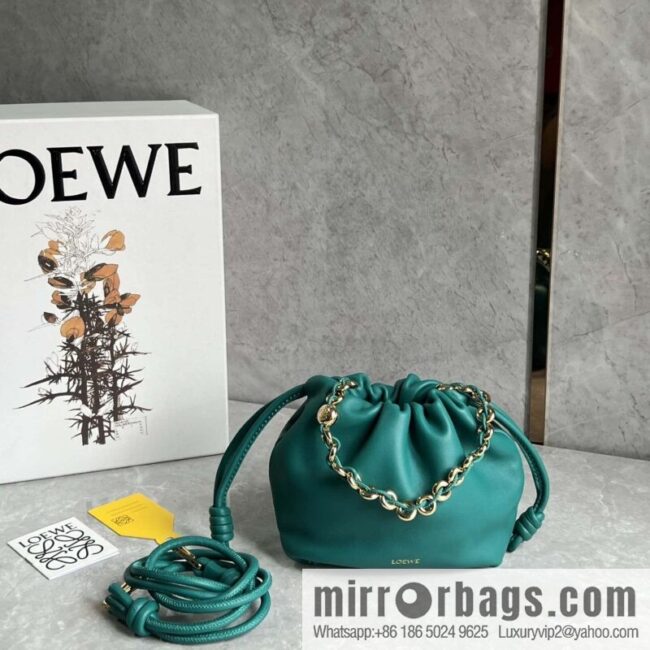 LOEWE Flamenco Purse 0704 Emerald Green 23cm