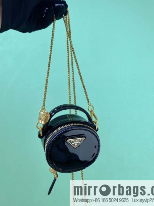 wsxc1713434578963_0-800x800el5tc2z4ifj207735_20250709080140.jpg PRADA 🎉 patent leather small round bag 🎉 1NR023 🎉🎉 black