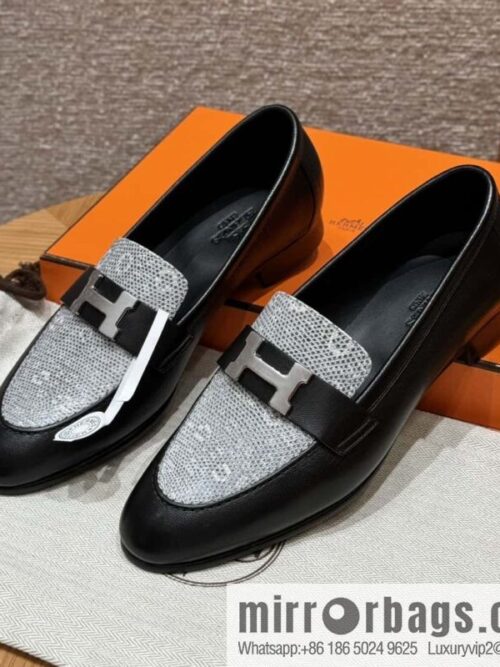 wsxc1715270073297_0-800x800jd2khlca5xg90475_20250702000457.jpg Hermès 192 Paris loafers, black/CK89/Noir/Himalaya/Lizard primary color
