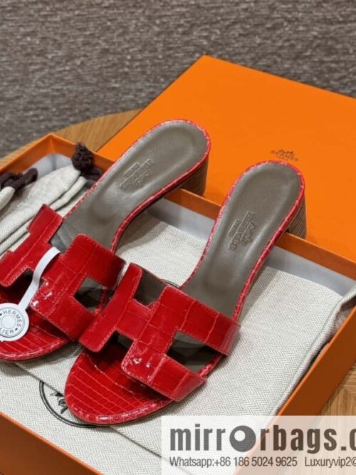 wsxc1715273108792_0-800x800hdlpvwyfoiu90338_20250702000103.jpg Hermès 185 Oasis High Heel Sandals alligator/Crocodile 🐊 Ferrari Red/95/Braise