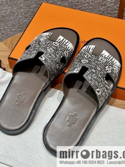 wsxc1715795097643_0-800x800dkqif1wa53b89675_20250701234225.jpg Hermès 182 Men\'s slippers Lizard primary color /Himalaya🦎