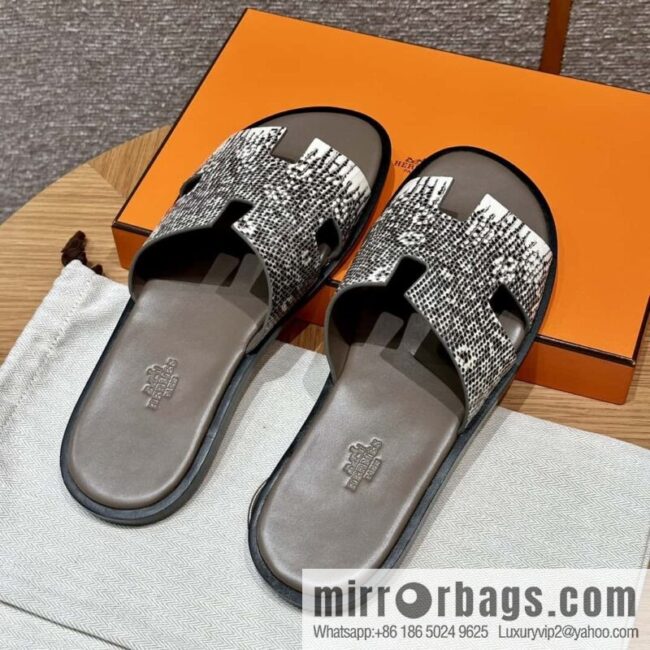 wsxc1715795097643_0-800x800dkqif1wa53b89675_20250701234225.jpg Hermès 182 Men\'s slippers Lizard primary color /Himalaya🦎