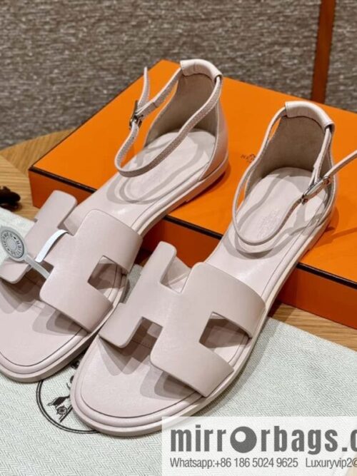 wsxc1716219742868_0-800x800az5lypffmda89117_20250701232707.jpg Hermès 196 Santorini Sandals 50 Plain Weave/Swift Petal Powder/Petal powder