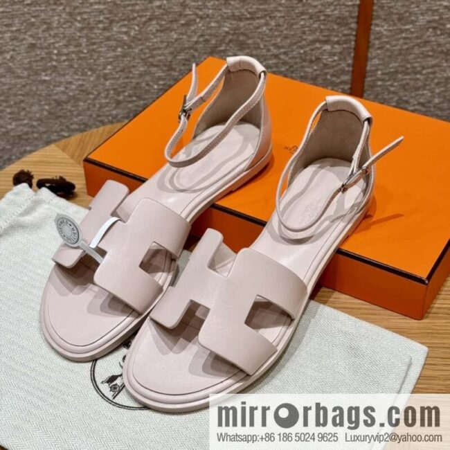 wsxc1716219742868_0-800x800az5lypffmda89117_20250701232707.jpg Hermès 196 Santorini Sandals 50 Plain Weave/Swift Petal Powder/Petal powder