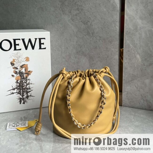 LOEWE Flamenco Purse Bucket Handbag 0806 Yellow