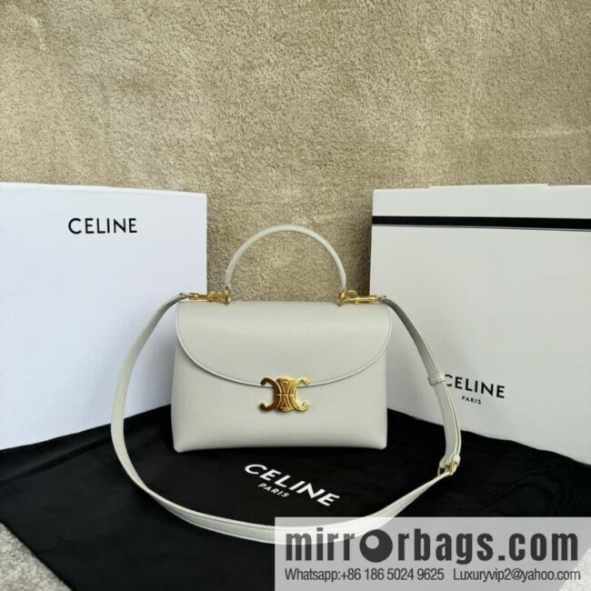 CELINE NINO medium soft cow leather (fabric) handbag 117523 cloud grey