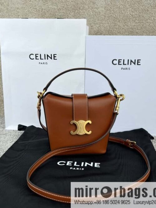 wsxc1716998752077_0-800x800tnorrnrisy3196625_20250709030150.jpg CELINE TRIOMPHE mini smooth cow leather (fabric) bucket bag 10K943 brown