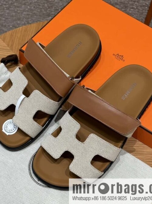 wsxc1717000915896_8-800x800ejyb4h114e080356_20250701185034.jpg Hermès 225 CHYPRE SANDAL uncle shoes, brown patchwork/Ck37/gold/Cloth plain weave/Cloth/swift