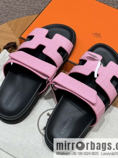 wsxc1717002106812_0-800x800zj2gb0cfpyz80259_20250701184748.jpg Hermès 225 CHYPRE SANDAL uncle shoes, cherry blossom powder/5P/pink crocodile/alligator🐊