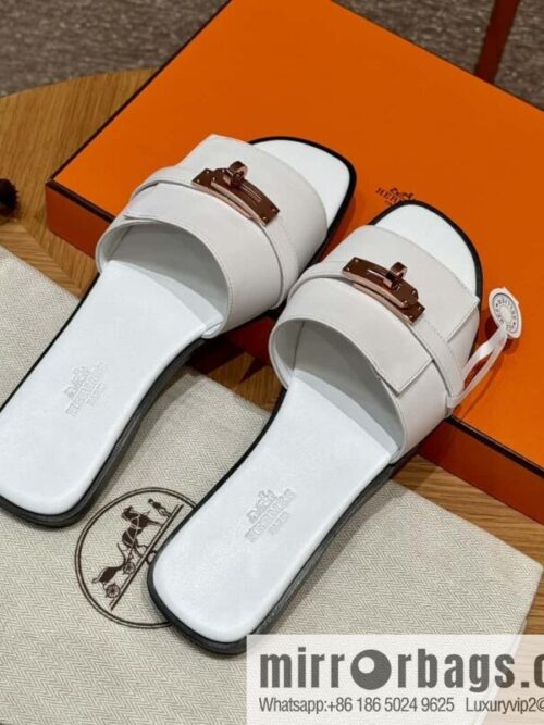 wsxc1717002825763_0-800x800fpkad11xfar80136_20250701184420.jpg Hermès 183Kelly tow sandals Gigi50 white/01Blanc calfskin /calfskin