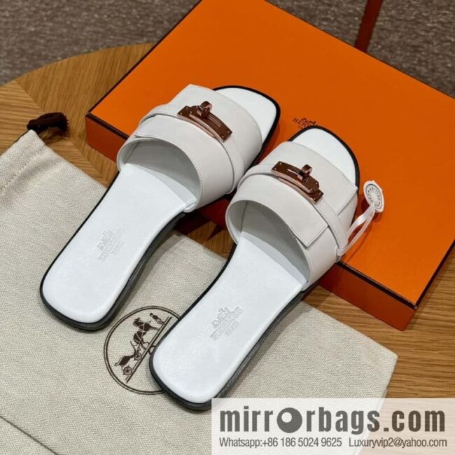 wsxc1717002825763_0-800x800fpkad11xfar80136_20250701184420.jpg Hermès 183Kelly tow sandals Gigi50 white/01Blanc calfskin /calfskin