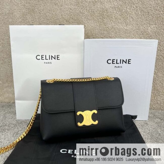CELINE VICTOIRE medium soft cow leather (fabric) handbag 115853 black