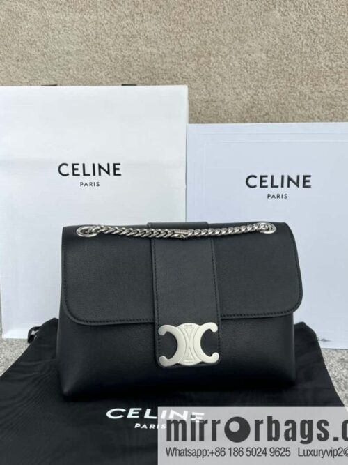 wsxc1717168143941_0-800x800bavu40tmbz4196250_20250709024933.jpg CELINE VICTOIRE Medium soft cow leather (fabric) handbag 115853 black/silver buckle