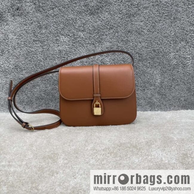 CELINE TABOU medium smooth cow leather (fabric) handbag 196584 brown