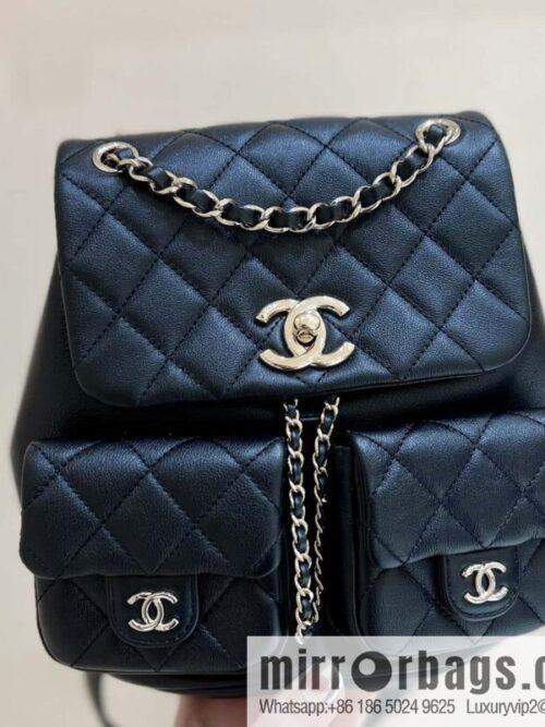 wsxc1718115552152_0-800x800ybrxkx13xxz196087_20250709024429.jpg CHANEL 23P super hot frog double backpack AS3860 plain weave black