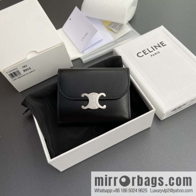 CELINE TRIOMPHE bright cow leather (fabric) wallet 10D782CQH.04LU783