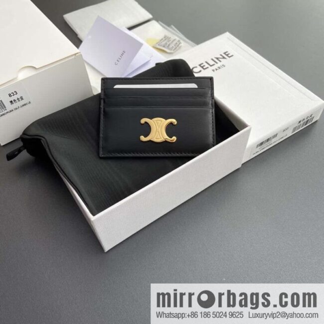 CELINE TRIOMPHE glossy cow leather (fabric) card holder 10L832CQH.04LU833