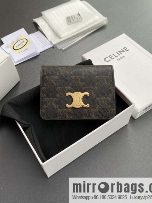 wsxc1718371561387_0-800x8005rtnkpvpw43195343_20250709022056.jpg CELINE TRIOMPHE logo printed short wallet 10K623DPV.38NO 622