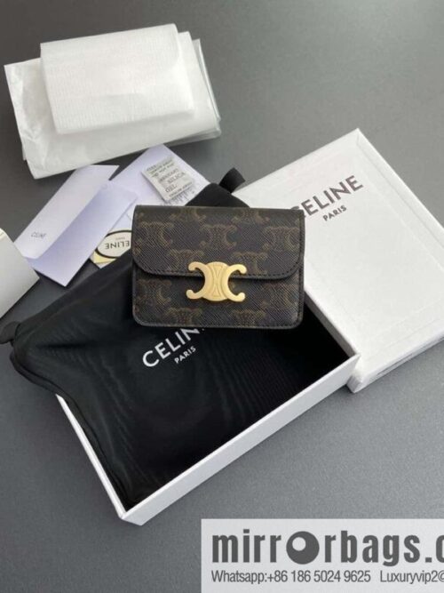 wsxc1718372267975_0-800x800xk05r3kyatj195321_20250709022013.jpg Celine TRIOMPHE logo printed card holder 10I582CPJ.04LU