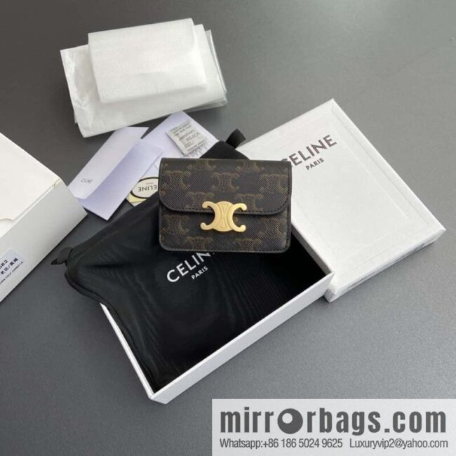 Celine TRIOMPHE logo printed card holder 10I582CPJ.04LU