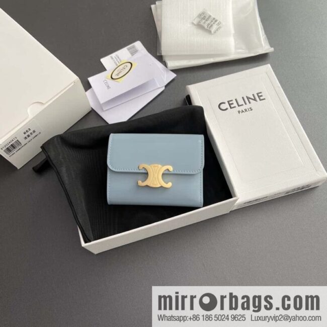 wsxc1718374616120_0-800x800n0l1wybbylr195245_20250709021749.jpg Celine TRIOMPHE glossy leather (fabric) short wallet 10l653DS3.04LU652