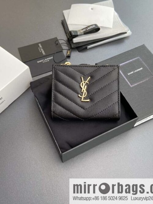 wsxc1718375814500_0-800x800d0kguy133yb195201_20250709021622.jpg SAINT LAURENT YSL MATELASSE grained embossed leather (fabric) zipper double fold wallet 575879
