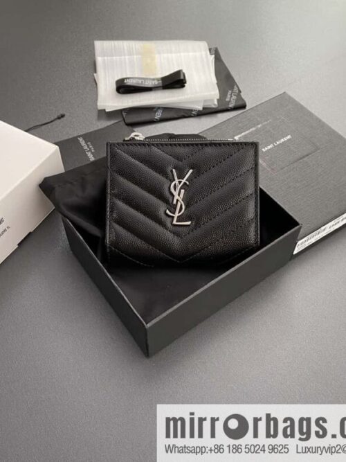 wsxc1718376672346_0-800x800myoap5procm195179_20250709021537.jpg SAINT LAURENT YSL MATELASSE grained embossed leather (fabric) zipper double fold wallet 575879