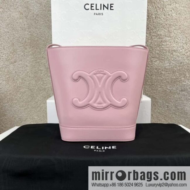 CELINE CUIR TRIOMPHE Small smooth leather bucket bag 198243