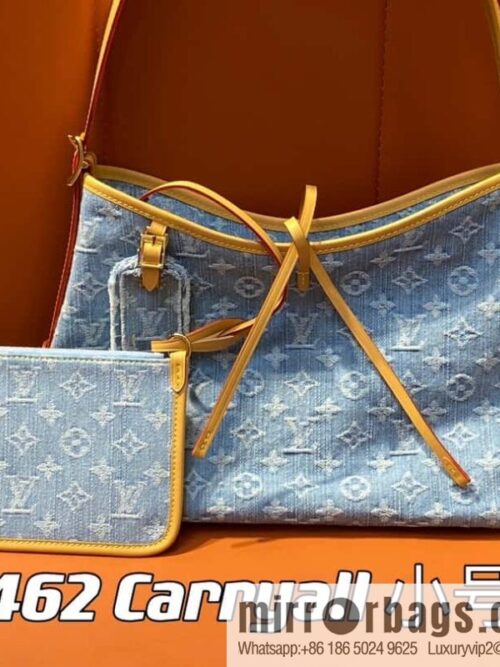 [Boutique‑grade] M11462 light blue denim shopping bag series Carryall handbag CarryAll medium handbag