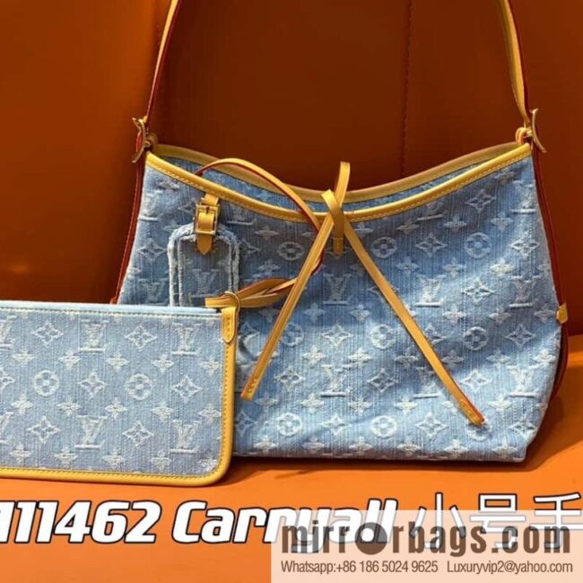 [Boutique‑grade] M11462 light blue denim shopping bag series Carryall handbag CarryAll medium handbag
