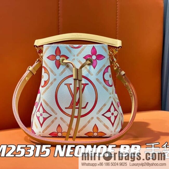 [Premium‑quality] M25315 rose red printed small bucket bag series Néonoé BB handbag (summer 2024)