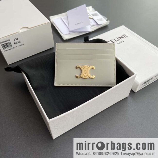 CELINE TRIOMPHE glossy cow leather (fabric) card holder 10L832CQH.04LU833