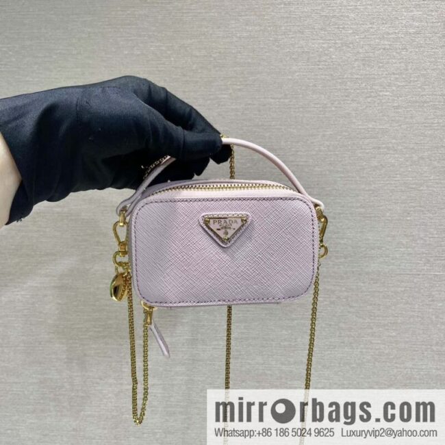 PRADA 🎉 mini small oblique straddle bag 🎉 1NR025 cross pattern leather pink