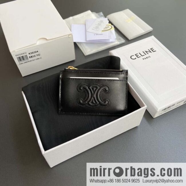 CELINE TRIOMPHE logo printed card holder 10K58304EMJ.04LU