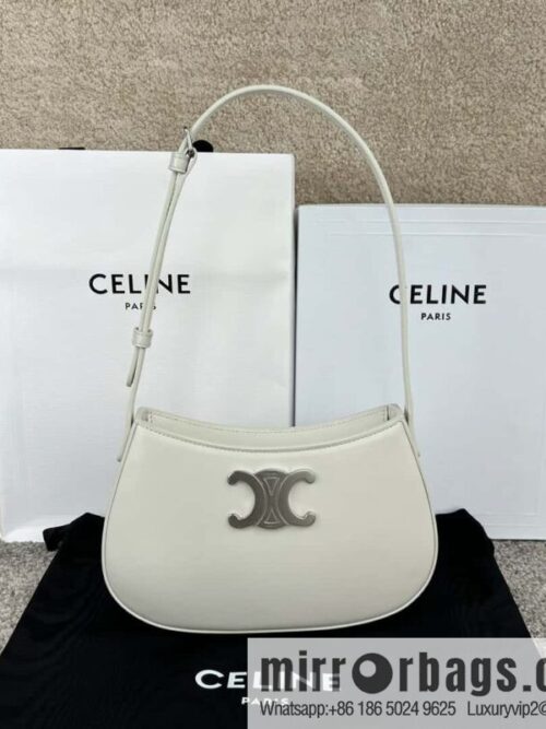 wsxc1720364787967_0-800x800gzxk0kt43mu181331_20250708191150.jpg CELINE TILI Medium glossy cow leather (fabric) handbag 115703 white