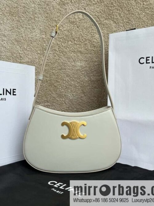 wsxc1720365783378_0-800x800qredpelcgee181228_20250708190859.jpg CELINE TILI Medium glossy cow leather (fabric) handbag 115703 cloud gray/gold buckle