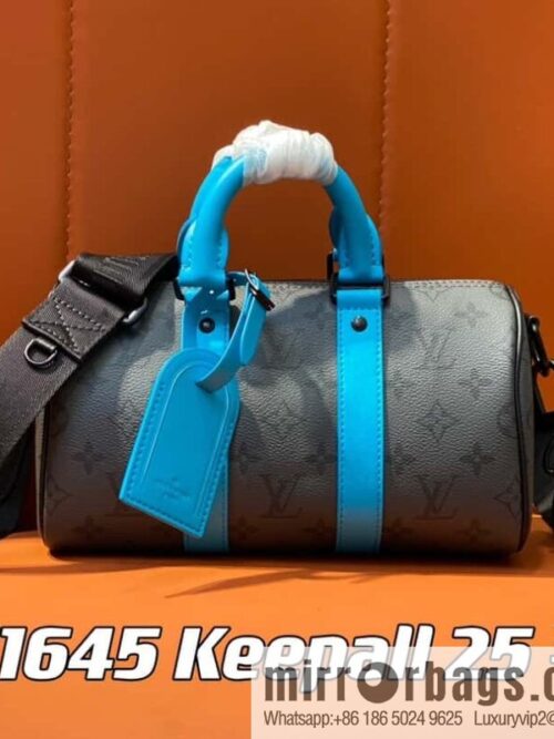 [Boutique‑grade] M11645 blue silver flower, men\'s pillow bag series, this Keepall 25 handbag.